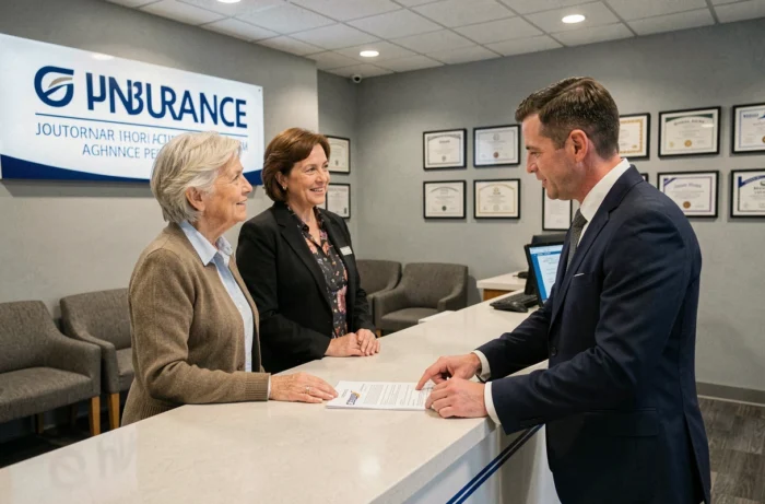 Couple discutant avec un conseiller assurance au sujet d'un prélèvement Diot Siaci Saint Honoré